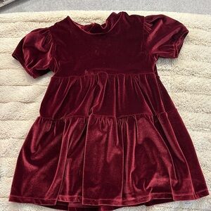 Zara Velvet Maroon Kids Dress